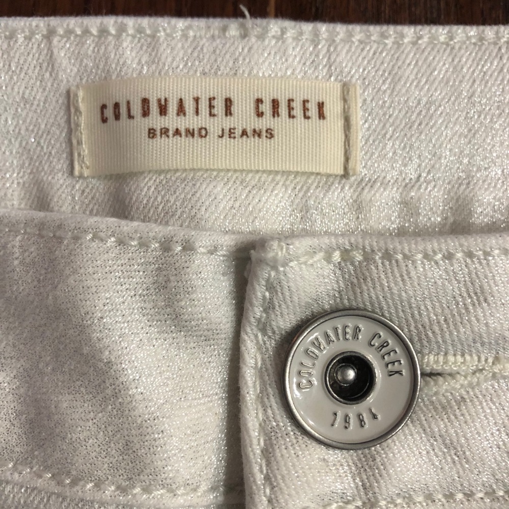 Like New Coldwater Creek White Metallic Jeans - Picture 4 of 7